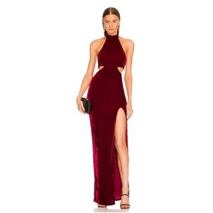 Revolve Velvet Burgundy Dress